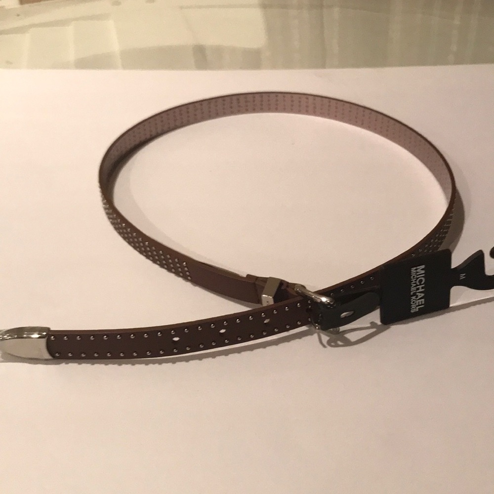 Michael Kors Woman’s Skinny Studded Leather Belt